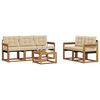 vidaXL Utomhussoffset med kudde 6 pcs Naturlig och Beige