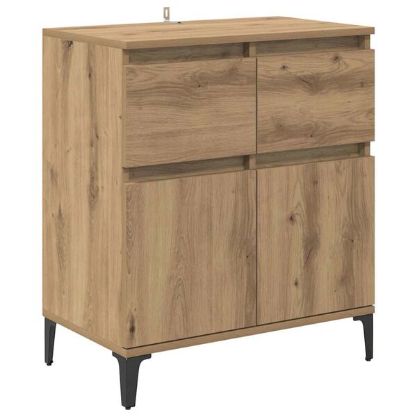 vidaXL Sideboard Artisan Ek 60 x 35 x 70 cm Konstruerat tr&auml; och j&auml;rn
