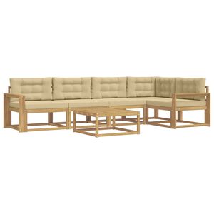 vidaXL Utomhussoffset 6 pcs Vit och Beige 79 x 79 x 37 cm Polyester