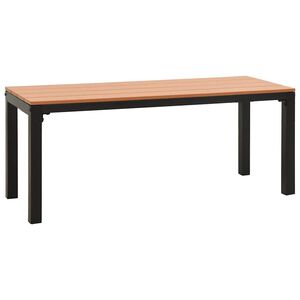 vidaXL Tr&auml;dg&aring;rdsb&auml;nk 110 cm st&aring;l och WPC brun och svart