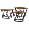 vidaXL Kaffeebord 3 pcs Gammalt tr&auml; Konstruerat tr&auml; och st&aring;l