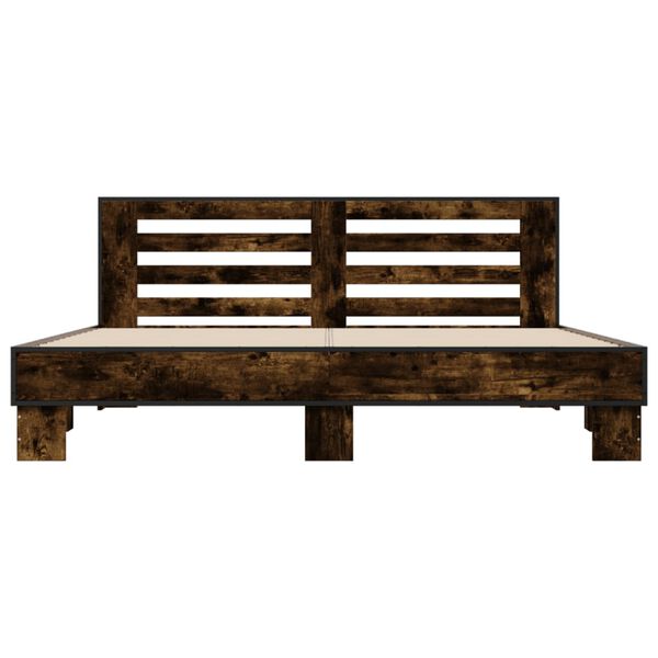 vidaXL S&auml;ngram r&ouml;kf&auml;rgad ek 200x200 cm konstruerat tr&auml; och metall