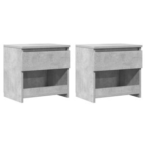 vidaXL Nattduksbord 2 st betonggr&aring; 40x30x39 cm konstruerat tr&auml;