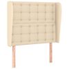 vidaXL S&auml;nggavel med kanter gr&auml;ddvit 103x23x118/128 cm tyg
