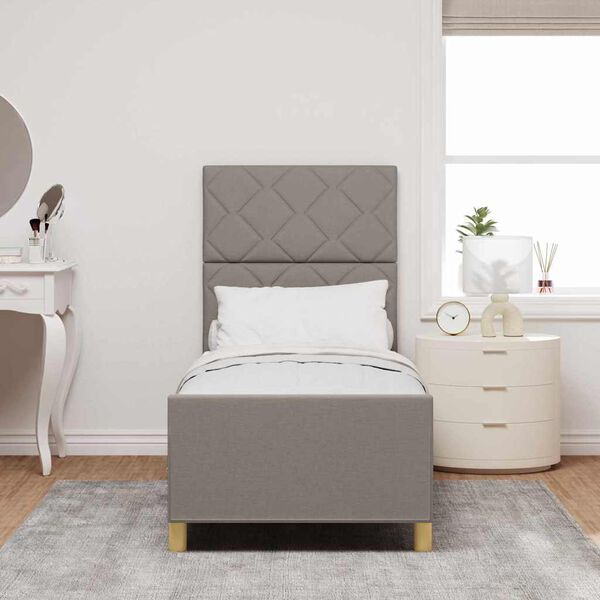 vidaXL S&auml;ngram med huvudgavel Taupe 80 x 200 cm tyg