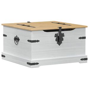 vidaXL storage box med hylla Vit 78 x 78 x 45 cm Massiv furu