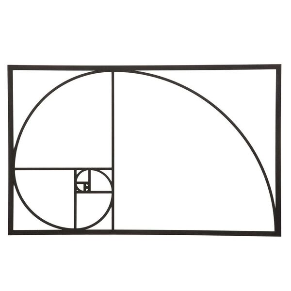 Homemania V&auml;ggdekoration Golden Ratio 53x35 cm svart st&aring;l