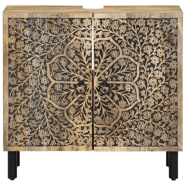 vidaXL Tvättställsskåp 62x33x58 cm massivt mangoträ