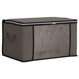vidaXL F&ouml;rvaringsl&aring;da med transparent sidof&ouml;nster Gr&aring; 43 x 34 x 23 cm