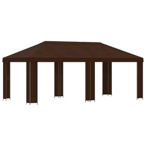 vidaXL Tr&auml;dg&aring;rdsgazebo 6 x 3 m Brun Polyester och St&aring;l 190 gsm