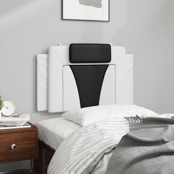 vidaXL Headboard Cushion "Viana" White and Black 80 cm Faux Leather