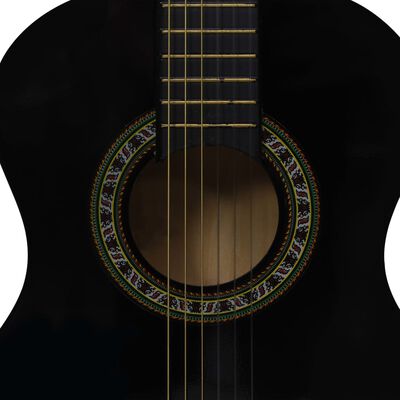 vidaXL Gitarr för nybörjare och barn med fodral klassisk svart 1/2 34"
