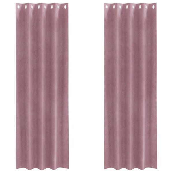 vidaXL M&ouml;rkl&auml;ggningsgardiner 2 pcs M&ouml;rkrosa 140 x 260 cm Sammet