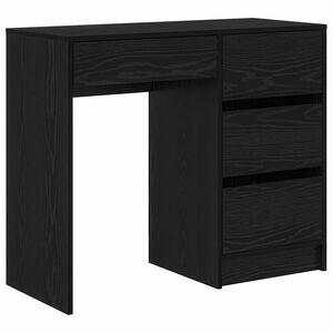 vidaXL Skrivbord Svart Ek Konstruerat tr&auml; 90 x 37.5 x 75 cm