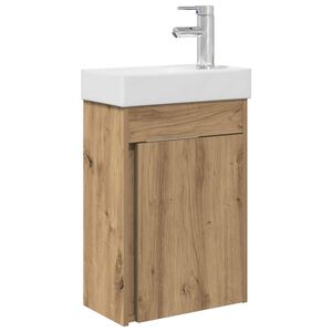 vidaXL Badrumsspegel med kran Artisan-ek 40,5 x 22,5 x 62 cm