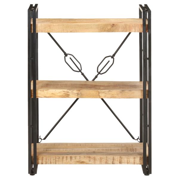 vidaXL Bokhylla med 3 hyllplan 60x30x80 cm massivt mangoträ