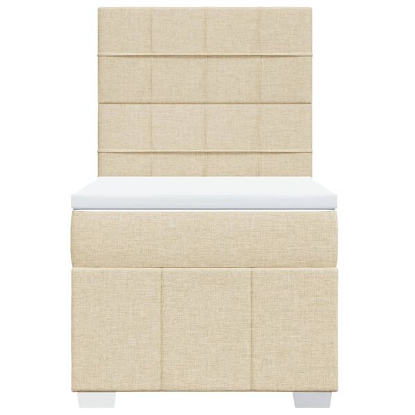 vidaXL Rams&auml;ng med madrass gr&auml;ddvit 90x200 cm tyg