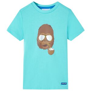 vidaXL T-shirt med korta &auml;rmar f&ouml;r barn aqua 140