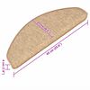 vidaXL Trappmattor 15 st 65x21x4 cm ljusbruna halvrunda stora