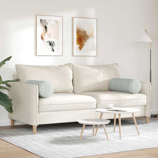 vidaXL Bolsterkuddar 2 pcs Ljusgr&aring; &Oslash; 25 x 70 cm Kordread tyg