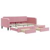 vidaXL Dagb&auml;dd utdragbar med l&aring;dor rosa 100x200 cm sammet