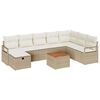 vidaXL Tr&auml;dg&aring;rdsoffset 9 st Beige konstrotting