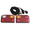 vidaXL Sl&auml;pvagnsbelysning 2 st r&ouml;d 23x6x13 cm 12V klassisk gl&ouml;dlampa