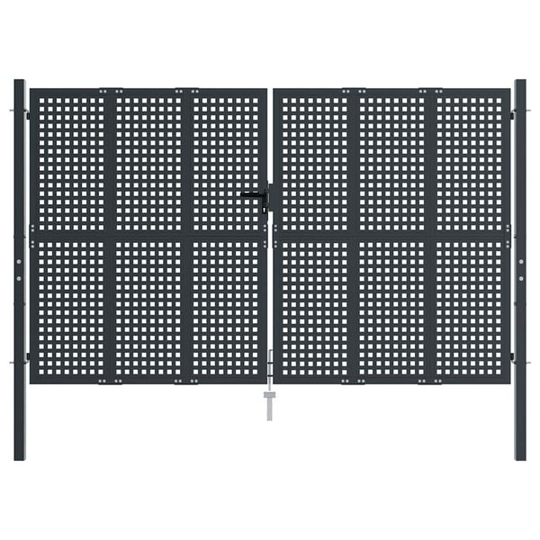 vidaXL Trädgårdsgrind antracit 300x200 cm stål