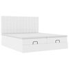 vidaXL Ottoman sängram med madrasser vit 160x200 cm konstläder