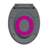 vidaXL Toalettsits mjuk stängning snabbfäste grå oval