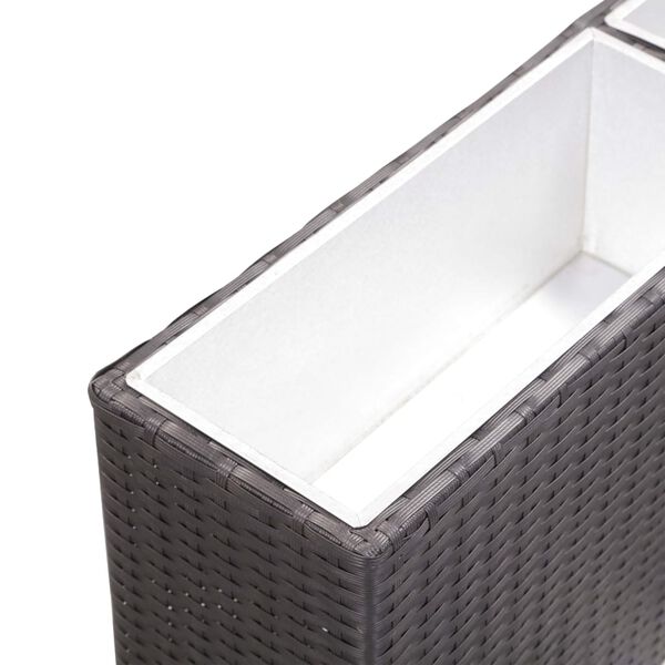 vidaXL Odlingslåda upphöjd med 2 krukor 90x20x40 cm konstrotting svart