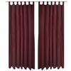 2-pack gardiner med &ouml;glor i vinr&ouml;d microsatin 140 x 245 cm