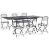 vidaXL Tr&auml;dg&aring;rdsm&ouml;belset 7 pcs Antracit 212 x 90 x 76 cm N&auml;t och st&aring;l