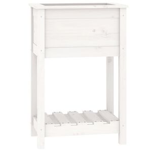 vidaXL Odlingsl&aring;da med hylla vit 54x34,5x81 cm massiv furu