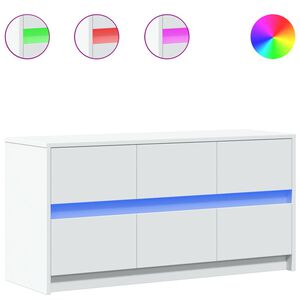 vidaXL Tv-b&auml;nk med LEDs vit 100x34x50 cm konstruerat tr&auml;