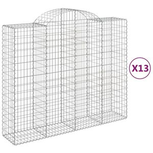 vidaXL Gabioner b&aring;gformade 13 st 200x50x160/180 cm galvaniserat j&auml;rn