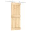 vidaXL Skjutd&ouml;rr Naturlig och vit 80 x 210 cm Massiv furutr&auml;d&ouml;rr