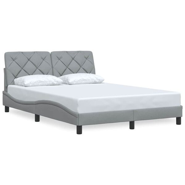 vidaXL Bed Frame without Mattress Light Grey 140x200 cm Fabric