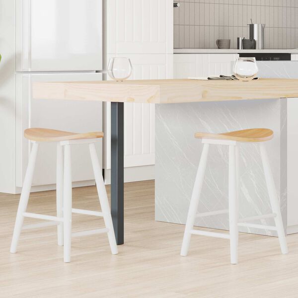 vidaXL Matstolar 2 pcs Vit 46 x 37 x 63 cm Massiv Gummitr&auml;