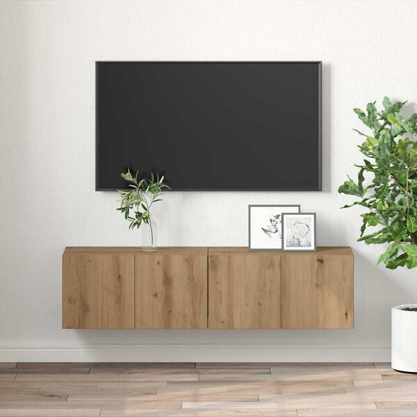 vidaXL TV-b&auml;nkset 2 pcs Brun 60 x 30 x 30 cm Konstruerat tr&auml;