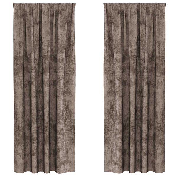 vidaXL Sammetsgardiner 2 pcs Cappuccino 225 x 140 cm Sammet