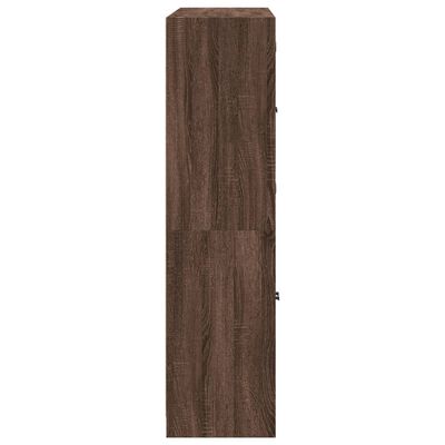 vidaXL Bokhylla med dörrar brun ek 136x37x142 cm konstruerat trä