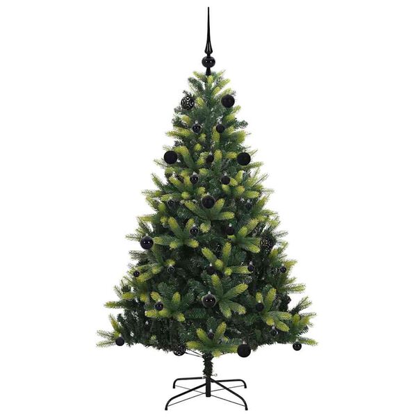 vidaXL Konstgjort Fällbart Julträd 150 LEDs Grön 150 cm PVC och PE