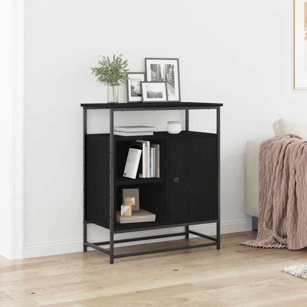 vidaXL Sideboard Svart Ek 69 x 35 x 80 cm Konstruerat tr&auml;