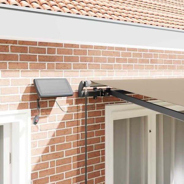 vidaXL Utfällbar markis med LED -remsljus Beige 300 x 250 cm tyg