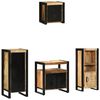 vidaXL Badrumsm&ouml;belset 4 st Brun och svart 40 x 35 x 90 cm