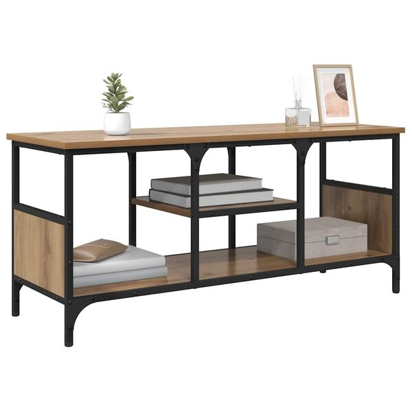 vidaXL TV-sk&aring;p Artisan Ek 100 x 35 x 45 cm Konstruerat tr&auml; och j&auml;rn