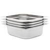 vidaXL Gastronormkantiner 4 st GN 1/2 100 mm rostfritt st&aring;l