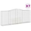 vidaXL Gabion b&aring;gformad 7 st 400x50x160/180 cm galvaniserat j&auml;rn