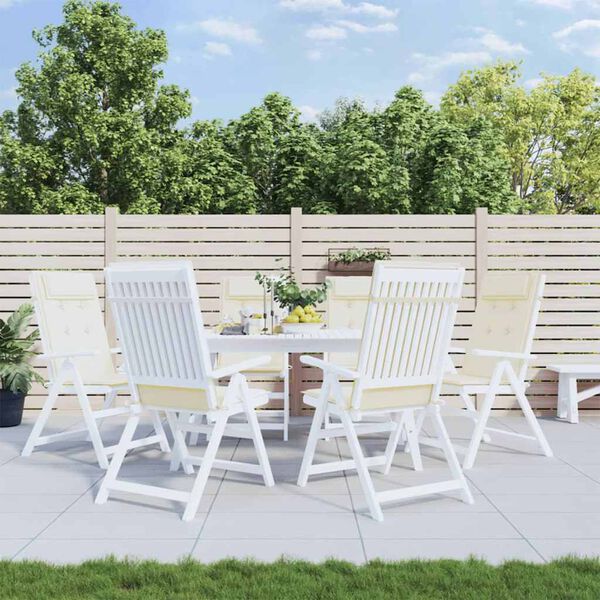 vidaXL Stolsdynor f&ouml;r stolar med h&ouml;g rygg 6 st gr&auml;ddvit oxfordtyg